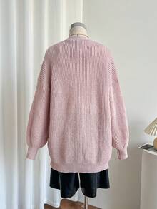 Celisse Women's Casual Solid Color Ribbed Knit Cardigan, Autumn/Winter