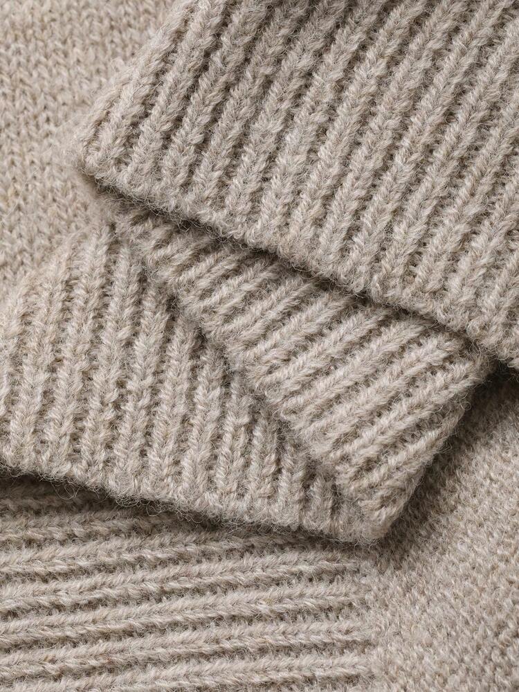 Dazy Plus Plus Size Women Casual Contrast Color Patchwork Button Decor Loose Pullover Sweater, Autumn/Winter