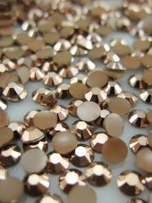 2000pcs 3-6mm Silver Flat Rose Gold Resin Rhinestones, Round Jelly Gemstones For Making Accessories Shoes, Clothes, Cosmetics, Bags, Decoration - Rose gold - View 4