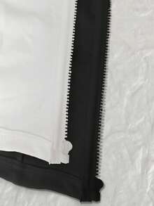 INAWLY 女式黑白 Polo 图案印花轻便夹克，休闲街头风格运动拉链修身长袖外套，秋季 - 彩色 - 查看 6