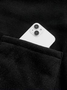 Manfinity NXTstreet Men's Hooded Long Sleeve Pocket Casual Fashion Versatile Mid-Length Overcoat, Autumn/Winter - Black - View 5