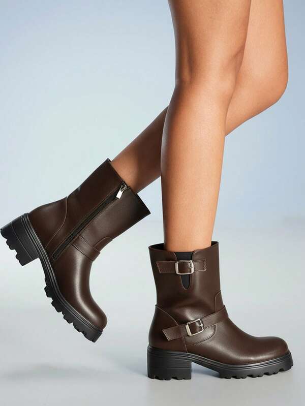 Cuccoo CUCCOO GRLICON Damen Ankle Boots und Stiefeletten, Y2K Stil, Punk, Biker, Cool Girl Outfit, geeignet für Halloween, Weihnachten, Partys