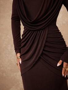 Lumalex Váy VITNOS Thu Đông Cao Cấp Thanh Lịch Màu Nâu Dệt Kim Xếp Ly Màu Trơn Eo Ôm Dáng Eo Thon Tay Dài Cho Nữ Trang Phục Thường Ngày Thường Ngày / Hẹn Hò / Dã Ngoại / Tiệc Đêm / Trang Phục Tụ Tập Phong Cách Mùa Thu Mới Cho Nữ, Váy Sang Trọng Cho Tiệc, Thời Trang Thu Đông Này, Trang Phục Thường Ngày Thanh Lịch, Đêm Dạ Hội, Mùa Thu Sang Trọng, Phong Cách Dự Tiệc, Trang Phục Cuối Tuần, Váy Quyến Rũ, Phong Cách Công Sở Thu Đông, Lãng Mạn Tinh Tế, Váy Đầm Lãng Mạn Quyến Rũ, Váy Dự Tiệc Mùa Thu, Váy Xếp Ly, Thường Ngày Công Sở, Váy Tốt Nghiệp Dạ Hội, Thích Hợp Cho Hẹn Hò, Đi Chơi, Đi Chơi Đêm, Đám Cưới, Ngày Lễ, Kỳ Nghỉ, Sinh Nhật - màu nâu - Xem 5