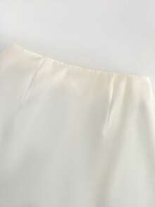 GlowEve 女士秋冬新款休闲独特时尚针织毛衣上衣和裙子两件套 - 卡其色 - 查看 7