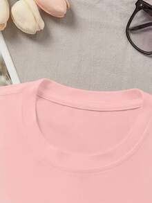 Sparklyn Áo thun họa tiết kính Kpop dễ thương thường ngày cho bé gái tuổi teen - Áo thun họa tiết đáng yêu có kính, Áo thun cổ tròn tay ngắn màu hồng mùa hè, Phù hợp cho bé gái, Thường ngày, Thoải mái và thời trang để mặc hàng ngày, Quần áo màu hồng phong cách thường ngày dễ thương, Phù hợp cho trẻ mới biết đi và trẻ em (Cha mẹ yêu thích sự dễ chăm sóc), Quần áo trẻ em năng động, Áo thun họa tiết rực rỡ - Hồng - Xem 4