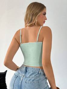 SHEIN 2 piezas Camisetas sin relleno cómodas y sin costuras para mujer (ajuste regular) - Multicolor - Ver 2