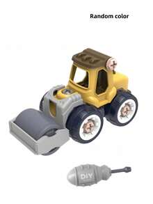 可拆卸工程车玩具 DIY 螺母组装积木套装，带滑道和挖掘功能，适合亲子互动，是圣诞节和生日送给孩子的礼物