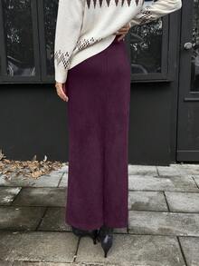 女式连体仿皮天鹅绒拼布修身迷你裙，法式优雅风格 - 紫色 - 查看 2