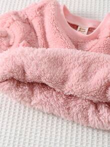 Cozy Pixies 2件套女婴保暖内衬圆领长袖卫衣和斜挎包套装 - 粉色 - 查看 6