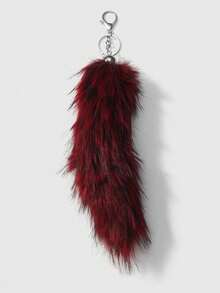 ROMWE 1pc Random Color Y2K Soft Fluffy Ombre Faux Fox/Wolf Tail Keychain, Vintage Grunge Goth Aesthetic, Suitable For Women, Girls, Girlfriends, Daily Wear, Holiday Gift - Multicolor - View 21