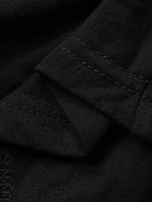 Dazy Plus Plus Size Women Elastic Waist Drawstring Straight Leg Sleepwear Bottoms, Solid Color Lounge Pants, For Fall & Winter