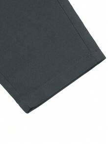 Manfinity Mode 男士休闲日常通勤纯色斜口袋西装裤 - 深灰色 - 查看 8