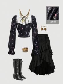 SHEIN MOD Blusa de moda de manga larga con cuello de corazón y estampado floral para mujer