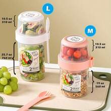 1 cốc đựng đồ ăn sáng mang đi, cốc đựng salad mang đi, hộp đựng sữa chua ngũ cốc yến mạch ăn nhẹ qua đêm, hộp đựng Parfait và hộp đựng nước sốt salad kèm nĩa cho bữa trưa, lọ đựng trái cây và rau củ - Nhiều màu - Xem 7