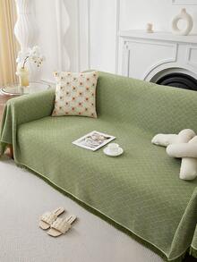 Cirelle Solid Color Sofa Cover With Unique Patterns, Demonstrating The Elegant Style Of Nordic Design. Furniture Protection Cover, With A Soft And Elastic Bottom, Washable, Suitable For Preventing Damage Caused By Pets, Is A High-Quality Sofa Cover. - sofa cover - View 1