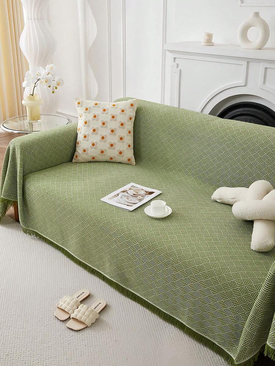 Cirelle Solid Color Sofa Cover With Unique Patterns, Demonstrating The Elegant Style Of Nordic Design. Furniture Protection Cover, With A Soft And Elastic Bottom, Washable, Suitable For Preventing Damage Caused By Pets, Is A High-Quality Sofa Cover. - sofa cover - View 1