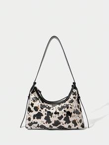 SHECARRY Women's Cow Pattern Zipper Design Fashion Casual Shoulder Bag - Multicolor - View 3