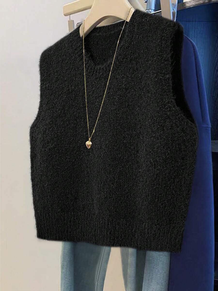 GlowEve 女式纯色V领休闲百搭针织背心，秋冬