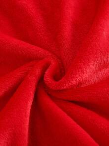 2件套少女红色雪人印花休闲舒适长裤和长袖睡衣套装 - 紅色 - 查看 7