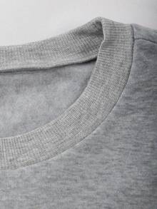 Franclia Plus Size Women Elegant Long Sleeve Solid Color Bow Sweatshirt, Autumn/Winter - Grey - View 4