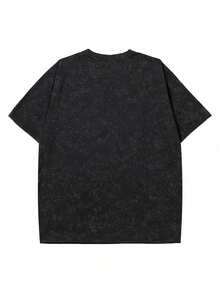 Sport MetroGents Men's Letter Print Round Neck Short Sleeve Sports T-Shirt, Summer Goth Gym Clothes - Black - View 2