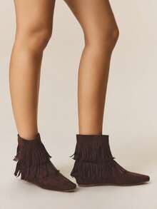 Styleloop Women's Y2K Punk Rock Biker Chic Boots, Suitable For Halloween, Christmas, Party Outfits - Coffee Brown - View 1