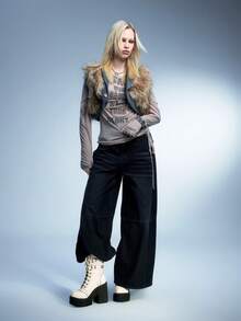 Sugerpunk Giày bốt cao đến bắp chân đế dày, đế thô, màu trắng, trang trí đinh tán cổ điển tối màu theo phong cách Gothic, quai đôi, giày bốt đi xe đạp phong cách Punk Rock thường ngày - Màu be - Xem 5