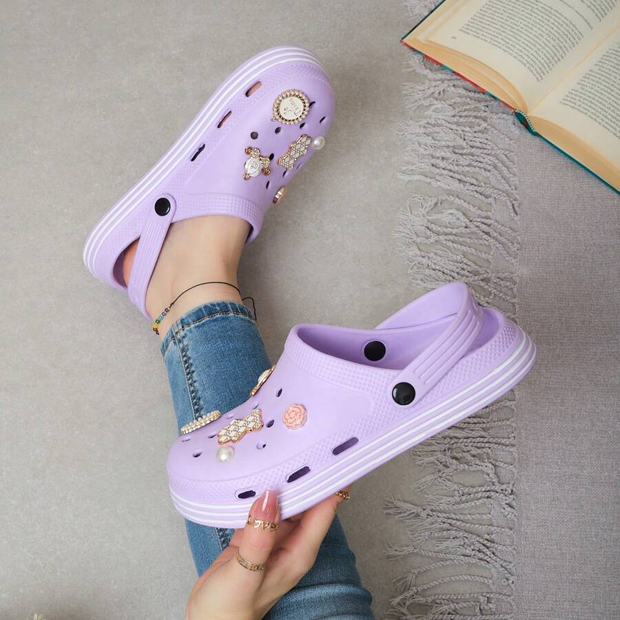 Women Flat Sandals - Lilac Purple - View 1