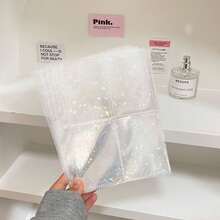 1pc Fashionable Star Printed 6-Ring A5 PVC Zipper Binder Planner, Album For Idol Photo Card & Collection,Back To School,School Supplies