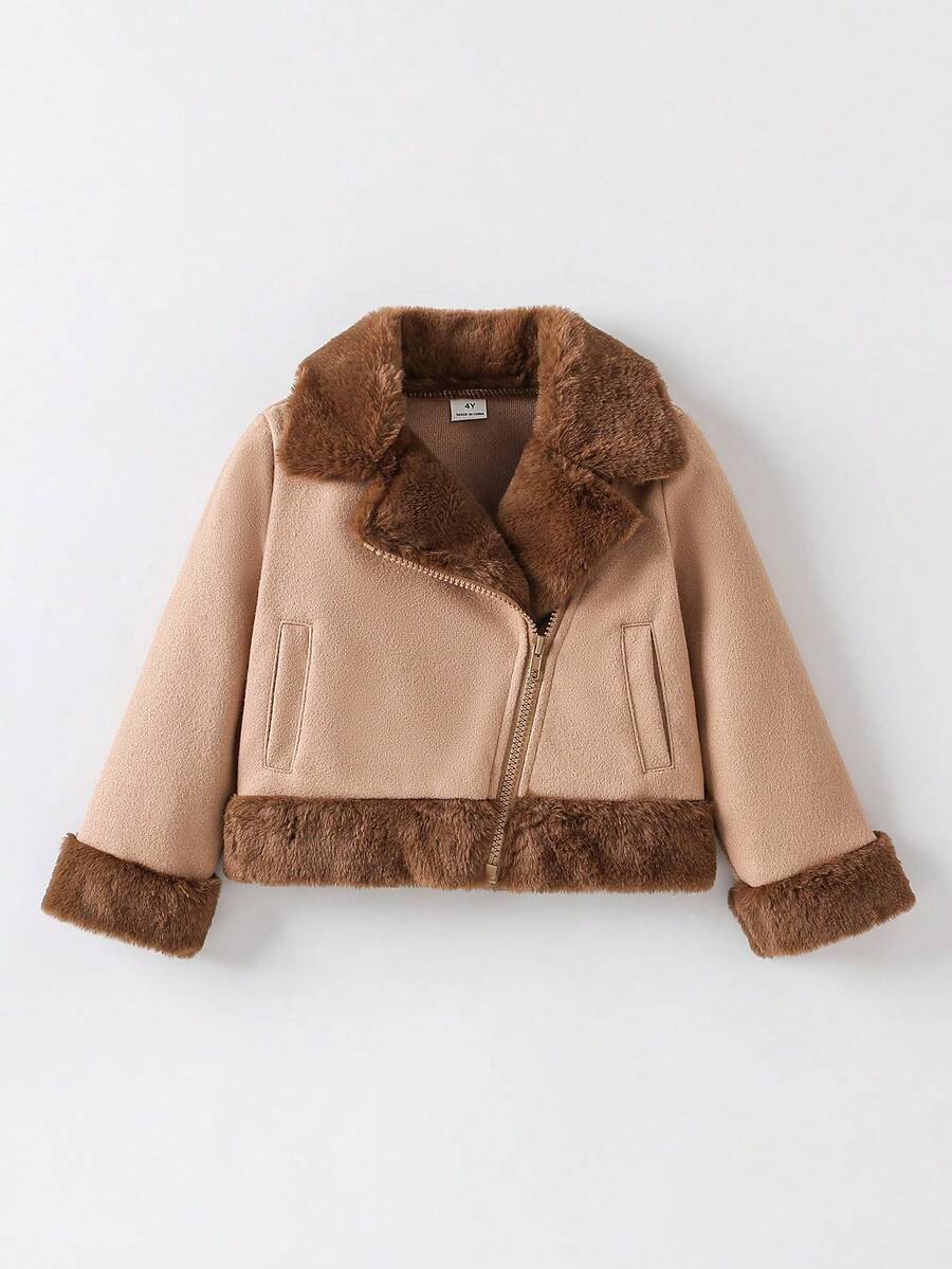 Elladie kids Young Girls Fashion Thermal Lined Zip-Up Jacket, Autumn/Winter - Multicolor - View 1