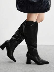 CUCCOO BIZCHIC Women's Classic Knee-High Black Boots - Black - View 3