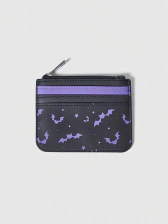 Goth Cherry Print Card Holder & Coin Purse