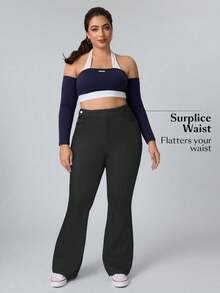 Flexra Spring Plus Size Women Blue Denim Flare Jeans, Stretchy & Slimming - Dark Grey - View 8