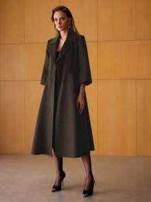 MOTF PREMIUM WOOL DOUBLE BREASTED OVERCOAT - Coffee Brown - View 5