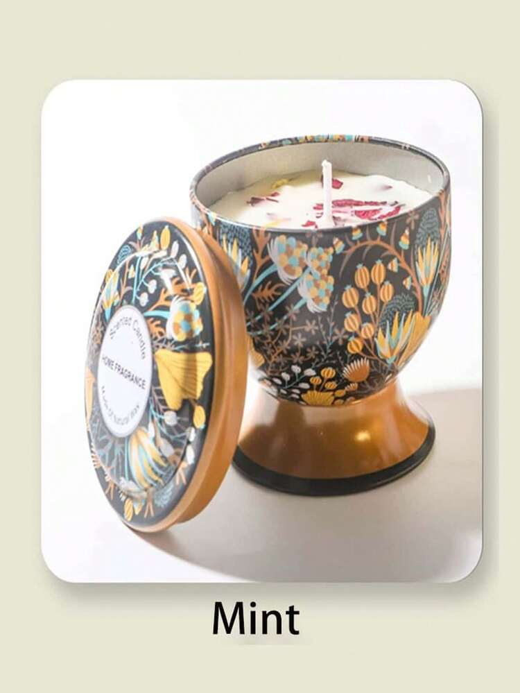 1 件/4 件干花香薰蜡烛，高脚杯罐和三芯蜡烛款式，图案优雅，适合装饰、芳香疗法和节日装饰，是馈赠亲朋好友的绝佳礼物，提供单盒或 4 件套礼品套装 - 彩色 - 查看 10