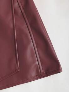 Sweetra Women's Sexy Bodycon Mini Skirt, Vintage American Style PU Leather, Solid Black Color, All Season