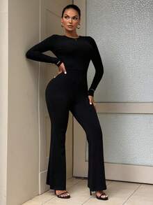 DAZY Women's Backless Sexy Jumpsuit School - Black - View 5