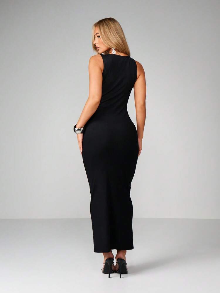 MISSGUIDED Abito midi aderente con dettagli gioiello