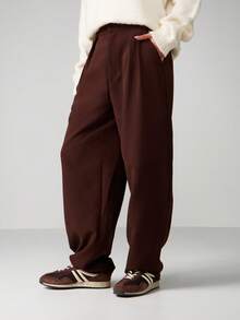 MISSGUIDED Wide Leg High Waisted Palazzo Pants For Office Wear Professional Trousers - Coffee Brown - View 1