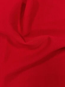 Elenzga Kemeja Wanita Ukuran Besar dengan Kerah Miring dan Belahan Belakang Terbuka serta Tali Pengikat - Merah - View 3