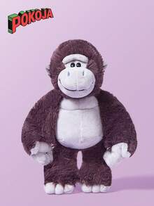 23cm Cute Cartoon Simulation Gorilla Plush Toy, Cute Stuffed Animal Toy, Living Room Sofa Ornament, Birthday/Festival Gift For Friends Or Family,Home Decoration, Gift For, Mother's Day, Friends Birthday,Christmas Gift, Christmas Style Birthday Gift,Christmas Plush Toy,Stuffed Animals>Plush,Monkey Toy,Stuffed Animal,Plushies,Plushie - Dark Grey - View 1