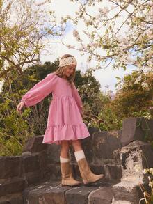 Red & White Plaid Long Sleeve Mini Dress, Suitable For Christmas Parties, Casual Outings, Vibrant And Youthful, Suitable For Spring And Autumn - Red and White - View 1