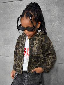 Chaqueta con capucha de jean con estampado de leopardo para niño - Multicolor - Ver 5