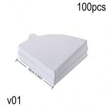 50/100/200pcs V-Shaped Coffee Filter Paper, Disposable Coffee Tea Filters For Pour Over And Drip Coffee Maker, High Quality Natural Wood Pulp, No Additives, Suitable For V01/V02 Filters, Perfect For Drip Coffee, Home And Travel Use - Multicolor - View 15