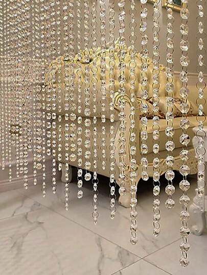 1/5/10pcs 39inch Crystal Bead Chain, Acrylic Gemstone Bead Strand, Used For Hanging Decor On Door, Window, Curtain, Lighting, Centerpiece, Wedding Props,Christmas