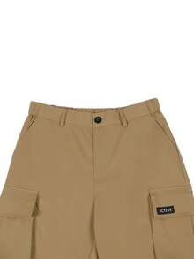 Manfinity Homme 2 件男士长裤套装，多口袋工装裤和休闲直筒裤 - 彩色 - 查看 5