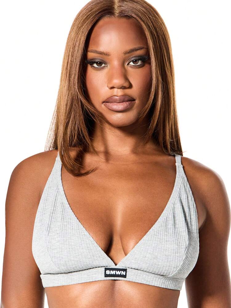 SUMWON WOMEN Ribbed Triangle Bralette With Soft Cups