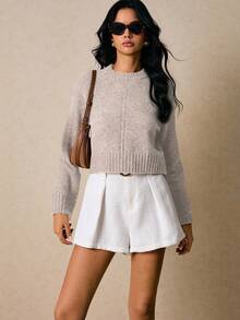 Poéselle Women's Fashion Romantic Retro Elegant Simple Versatile Knit Pullover Sweater In Fall/Winter,Fall,Fall Clothes For Women - Apricot - View 5