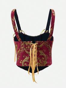 Almamuse Women's Burgundy Sleeveless Top With Bow Back, Elegant & Fitted - Burgundy - View 8