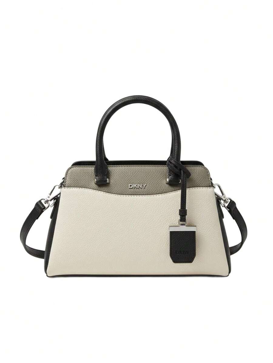 DKNY AVELLE SATCHEL Women's Bag Beige - trắng nâu - Xem 1